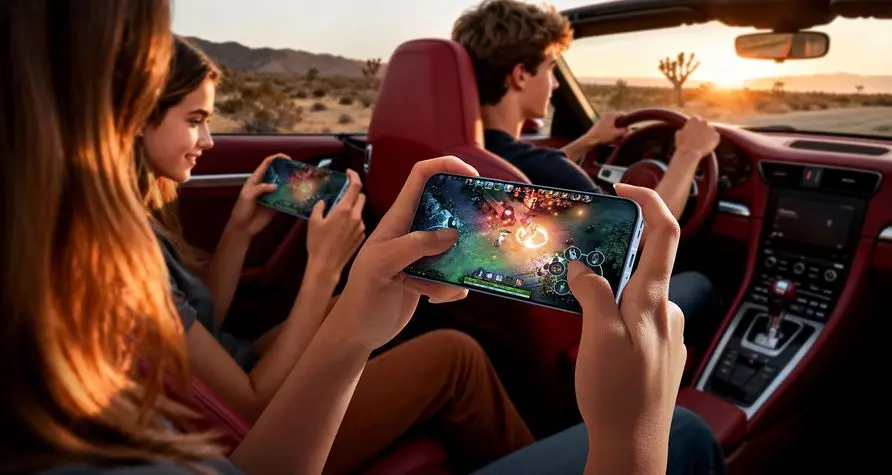 OPPO Reno15 Pro gaming lifestyle illustration